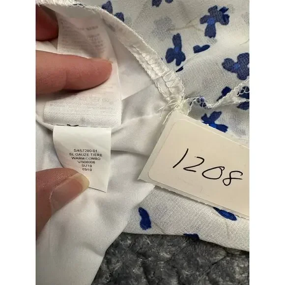 Banana Republic Floral Tiered Gauze Ruffle Dress Size 6 MSR $89.99 Blue Flowers - Picture 9 of 11